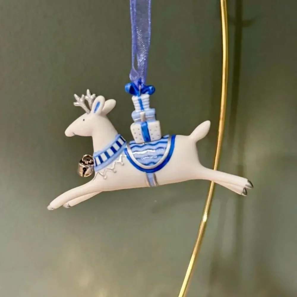 2001 Hallmark Graceful Reindeer Christmas Keepsake Ornaments | Porcelain Winter